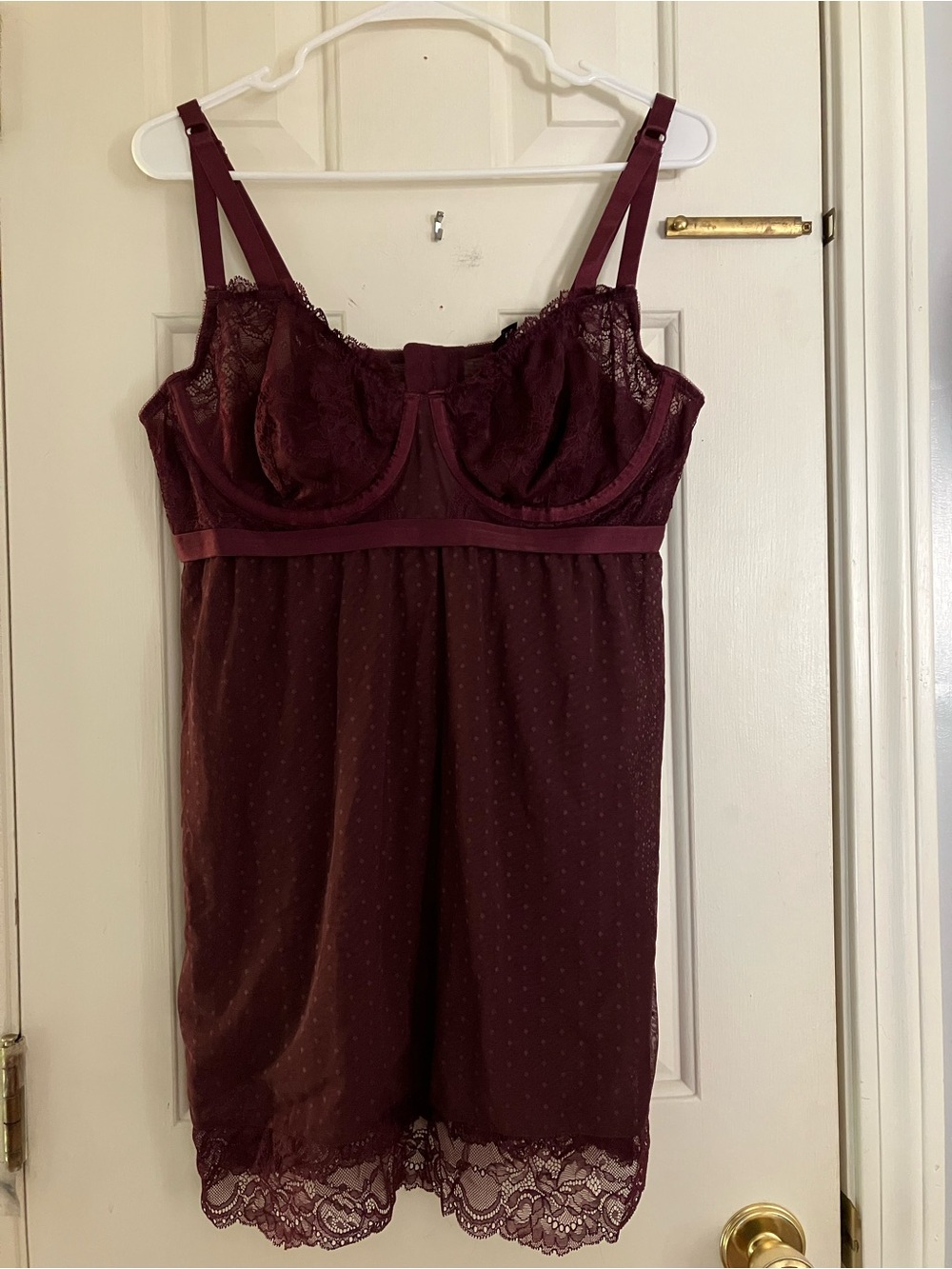Torrid Size 1 (14-16) Plum Underwire Lined Floral Lace Babydoll Dual Strap